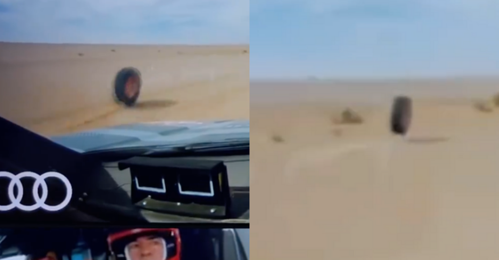 [VIDEO] Carlos Sainz perde una gomma nel deserto: il video esilarante dalla Dakar
