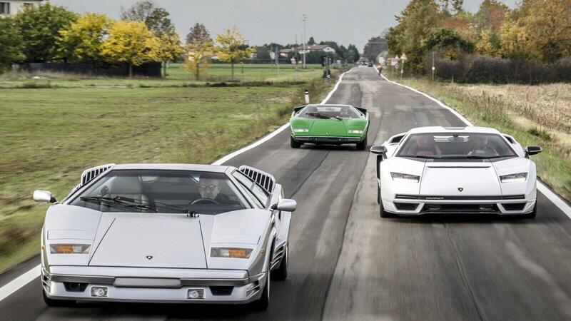 Lamborghini Countach, nuova e vecchie in strada insieme: quale meglio [LPI 800-4 LP 400 e 25&deg;]