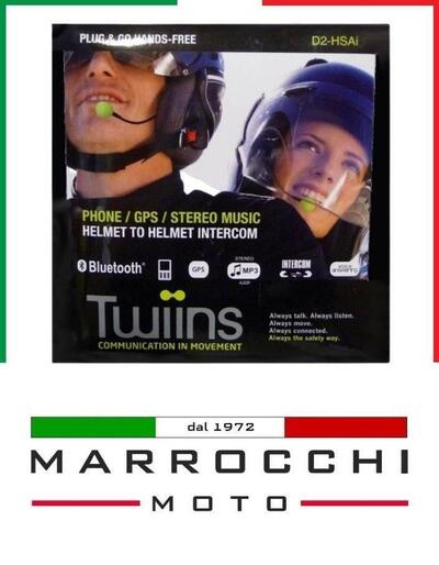 Interfono Bluetooth Singolo TWIINS D2-HSAi/D3