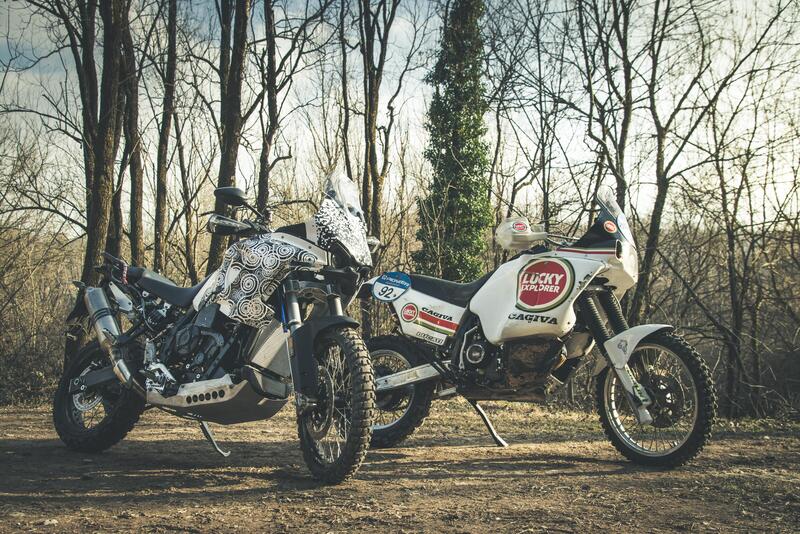 La nuova Lucky Explorer e la Cagiva di Edi Orioli