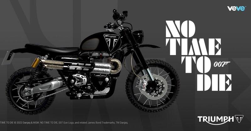 La Triumph Scrambler di 007 in vendita... come NFT