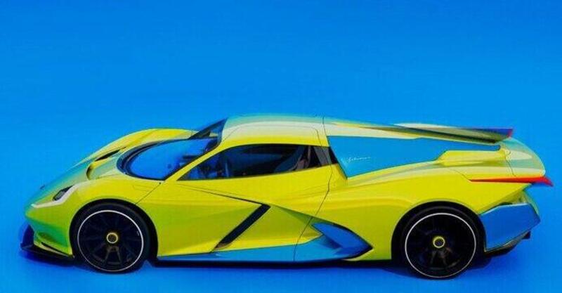 Estrema Fulminea, l&rsquo;hypercar elettrica con i colori dell&rsquo;Ucraina da quasi due milioni di euro