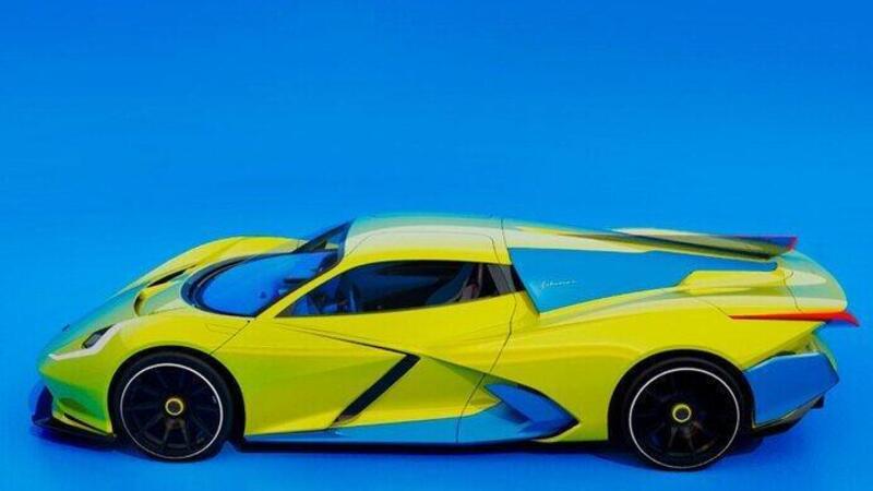 Estrema Fulminea, l&rsquo;hypercar elettrica con i colori dell&rsquo;Ucraina da quasi due milioni di euro