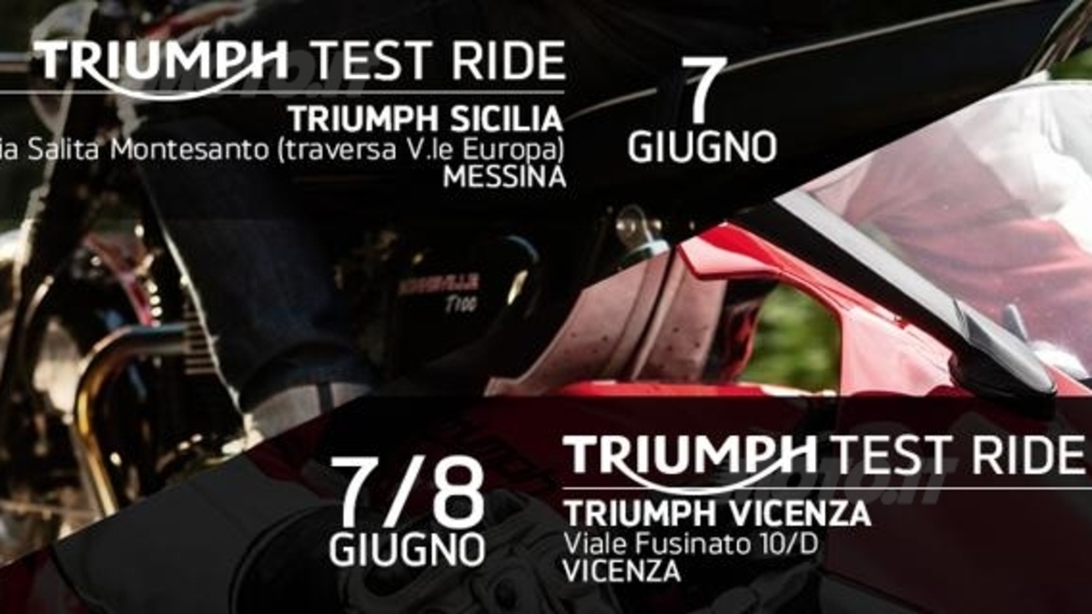 Triumph Test Ride, questo fine settimana a Vicenza e Messina - News ...