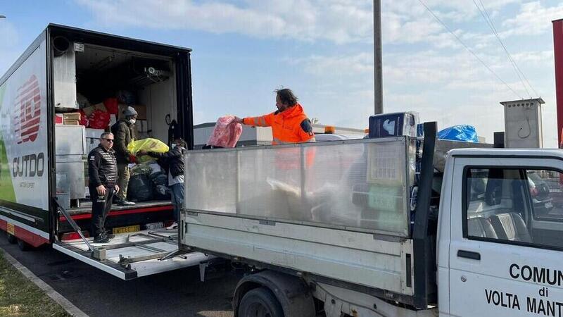 Sul camion del team Pedercini gli aiuti all&rsquo;Ucraina