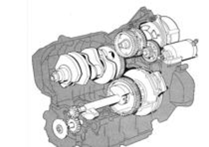 La BMW K75 apparsa nel 1985 aveva il motore tricilindrico &amp;quot;a sogliola&amp;quot; con raffreddamento ad acqua e albero ausiliario di equilibratura (evidenziato nell&#039;immagine).
