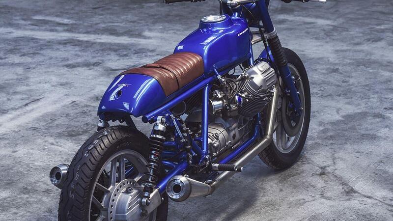 La Moto Guzzi All Blue di Gas and Oil Bespoke Motorcycles