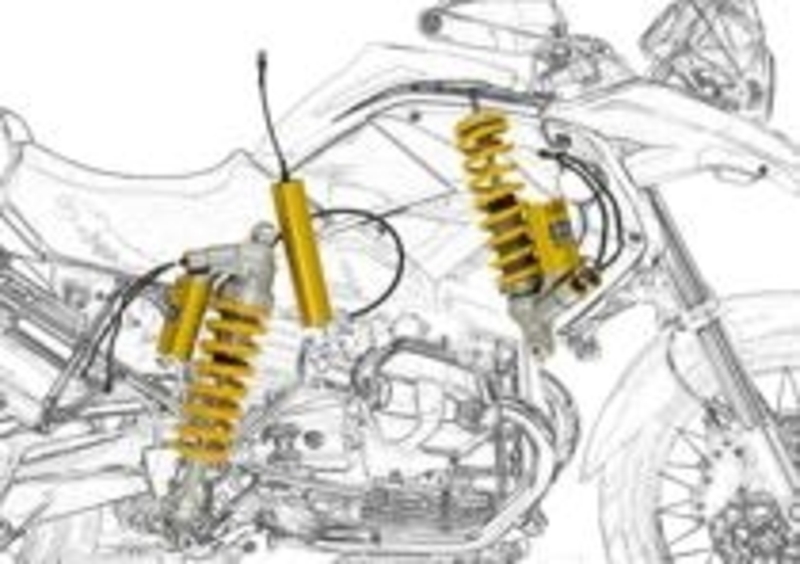 &amp;Ouml;hlins Mechatronic utilizza il comando al manubrio dell&#039;ESA e le sue modalit&amp;agrave; di funzionamento sono indicate attraverso il display LCD di serie della GS