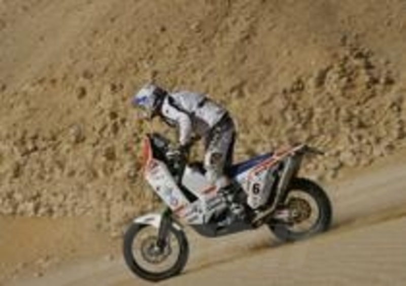 Luca Manca in gara con la KTM 690 Rally