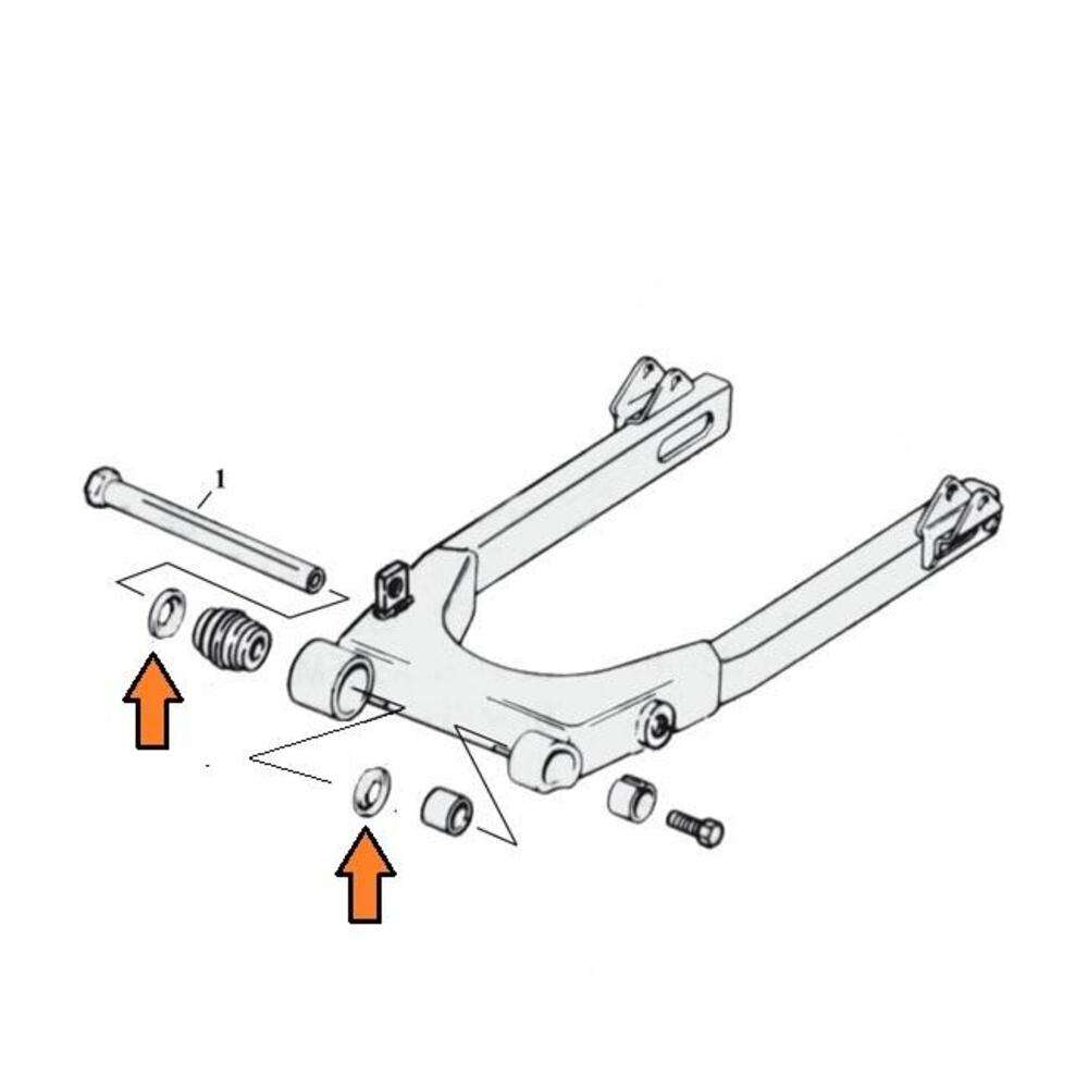 Paraoli forcellone lato destro per Sportster dal 1 