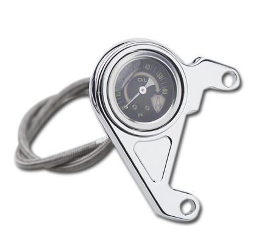Kit manometro pressione olio Ness Radius cromato c Arlen Ness