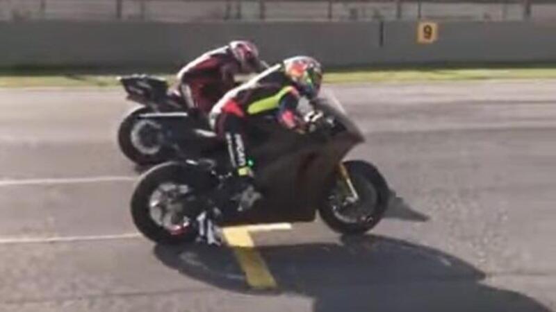 Ducati MotoGP vs Ducati MotoE: prova di accelerazione [VIDEO]