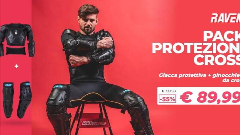 Promozione protezioni moto Raven by 24MX: le occasioni che ti salvano la vita