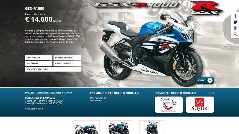 Nuovo sito Internet per Suzuki Moto