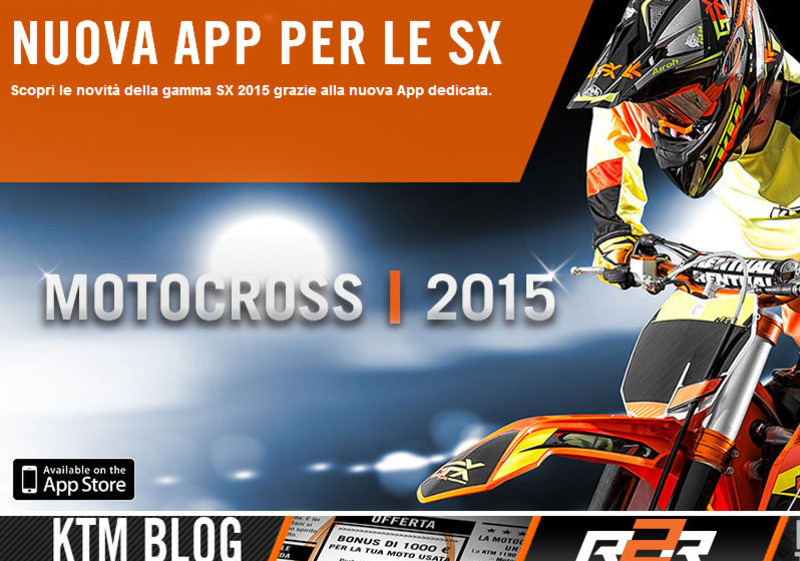  KTM goes Digital: l&#039;App per scoprire le novit&agrave; della gamma SX 2015