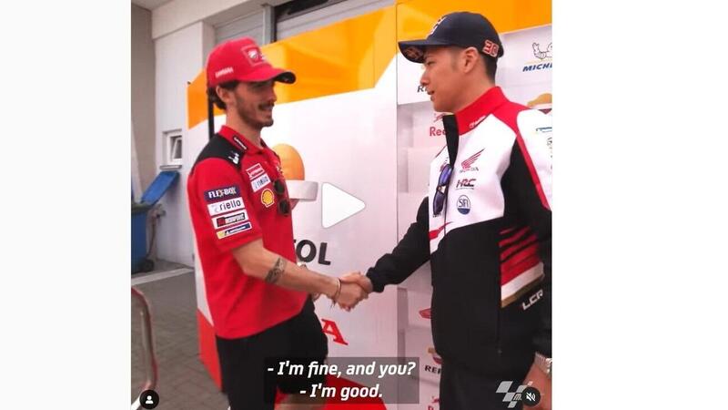 MotoGP 2022. GP di Germania, le scuse in diretta TV di Takaaki Nakagami ad Alex Rins e Pecco Bagnaia: &quot;L&#039;importante &egrave; che hai capito cosa hai fatto&quot; [VIDEO]