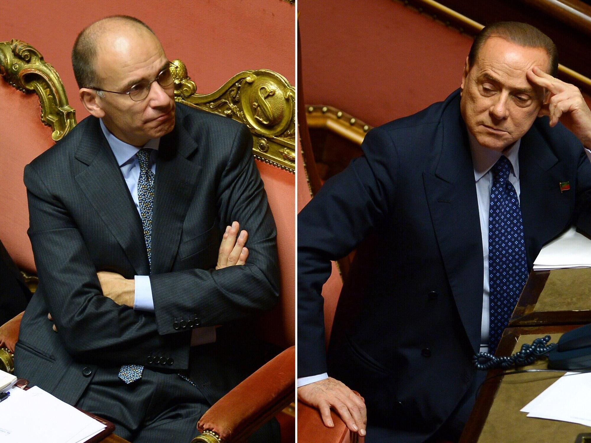 Enrico Letta e Silvio Berlusconi