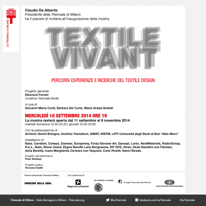 Dainese Textile Vivant, in Triennale dall&rsquo;11 settembre al 9 novembre