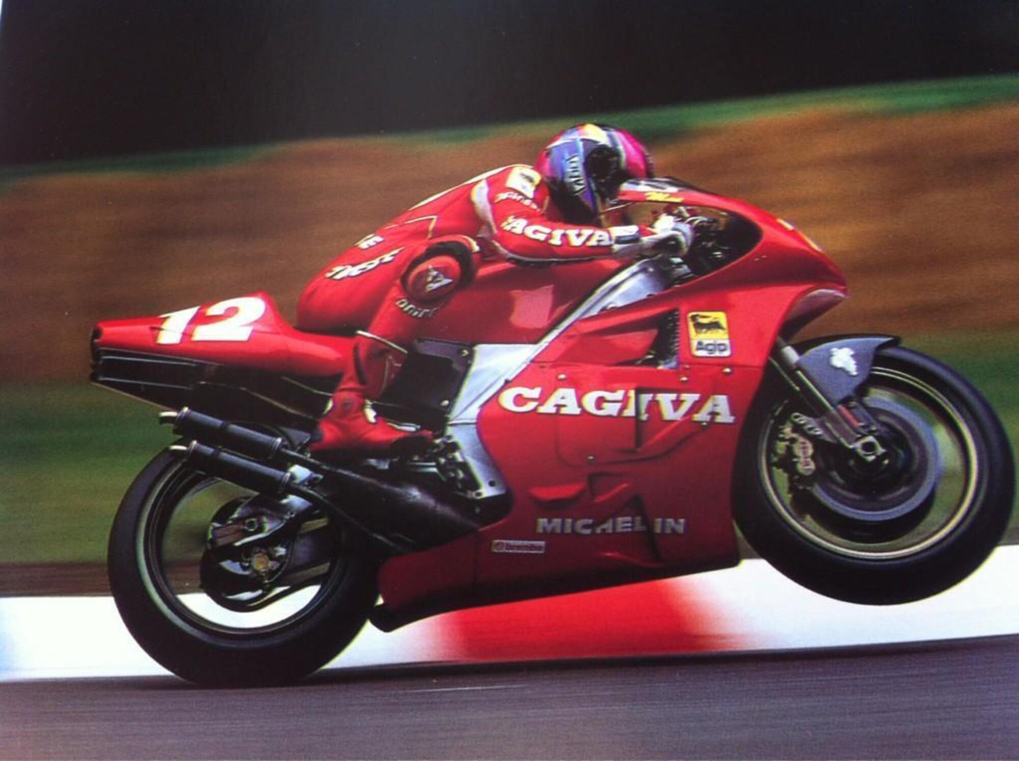 Mat Mladin ad Hockenheim, 1993, sulla Cagiva del Team Agostini