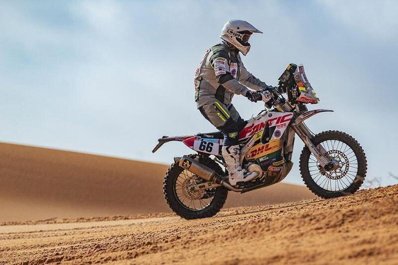 Franco Picco con la Fantic 450 Rally all&#039;ultima Dakar