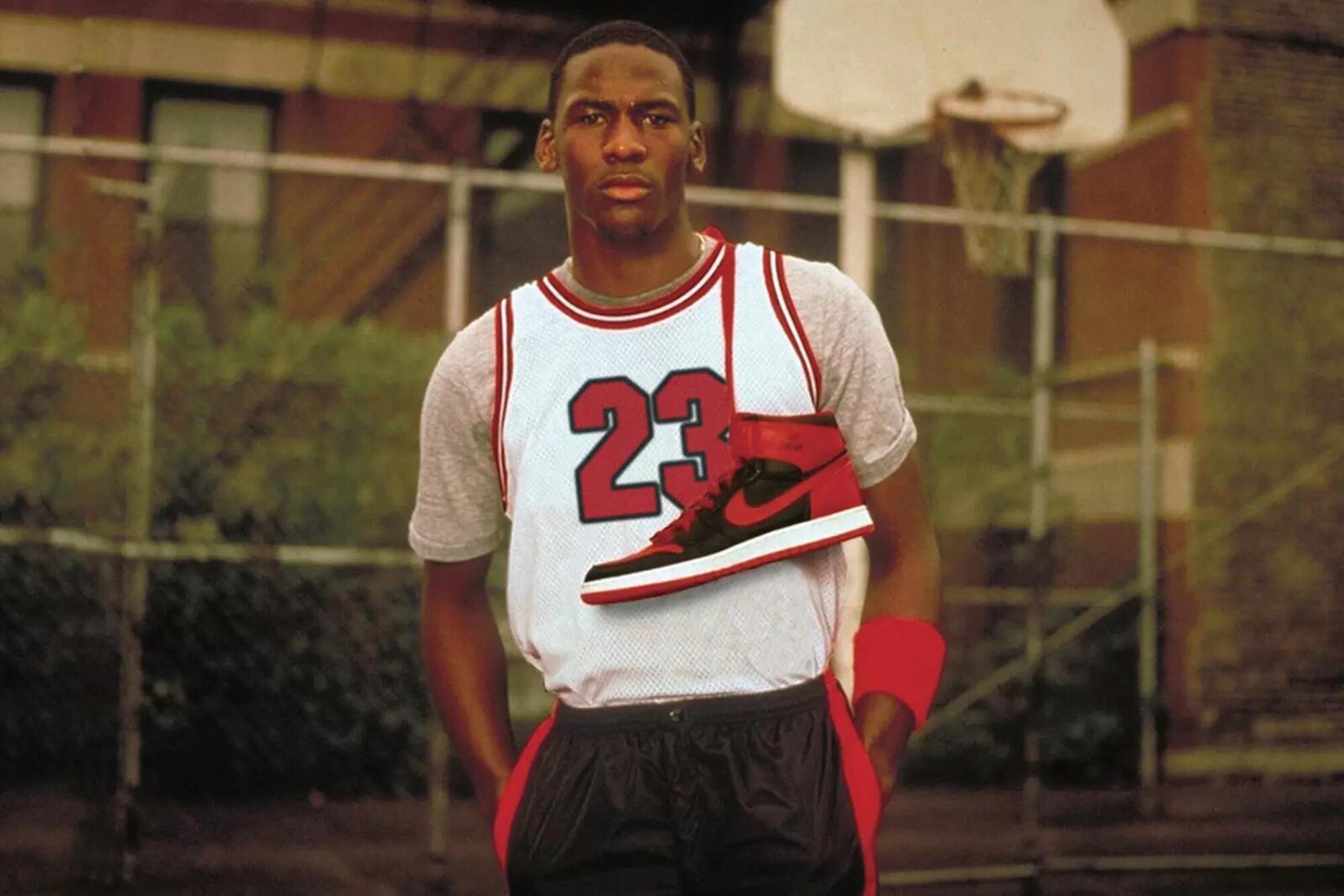 Michael Jordan con le Air Jordan 1