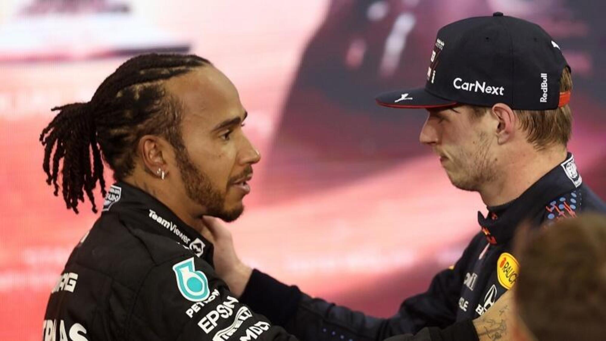 Max Verstappen e Lewis Hamilton