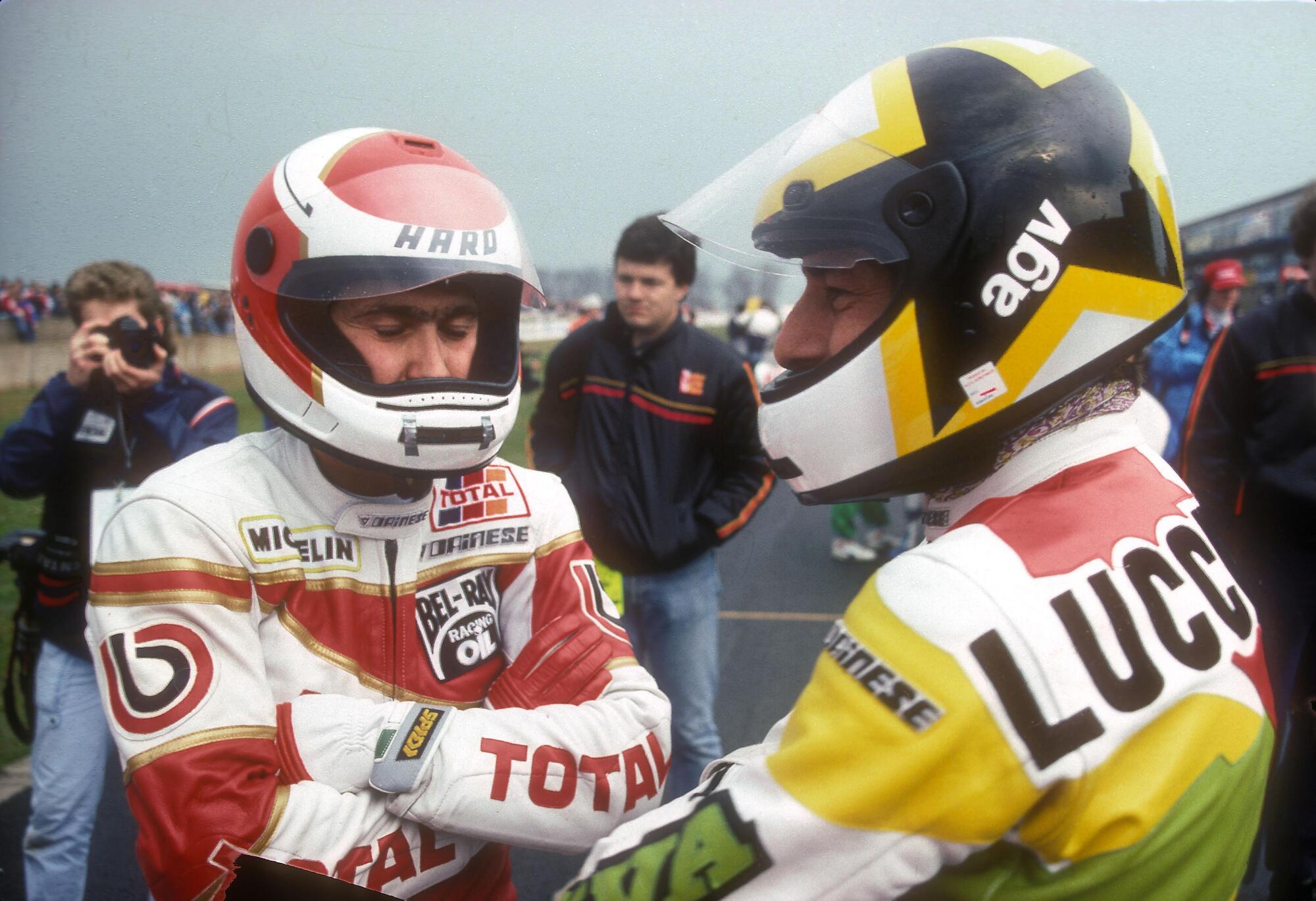 Davide Tardozzi Bimota Marco Lucchinelli Ducati Donington 1988 Superbike