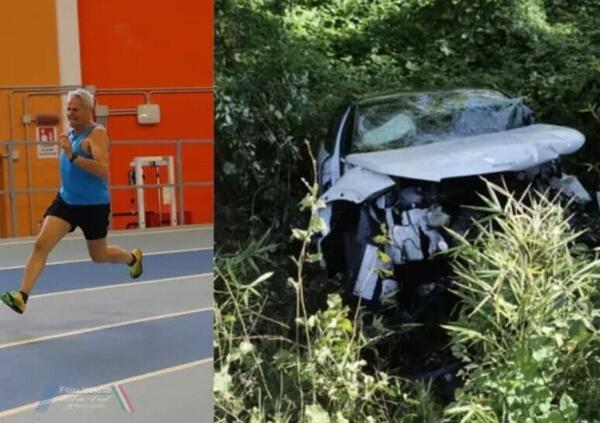 Un&#039;auto a fuoco, altre due in un fosso: morto un ex campione di atletica nel violento scontro