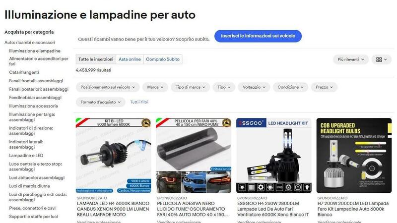 Guida all&rsquo;acquisto: comprare lampadine e fanali auto grazie a eBay