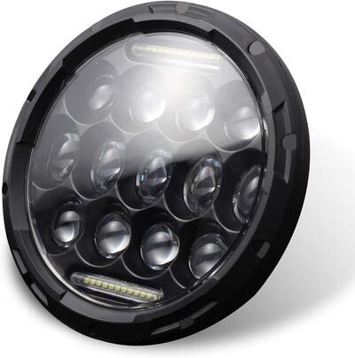 Parabola LED da 7" nera luce anabbagliante e abbag 