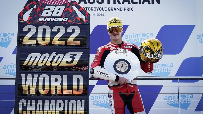 MotoGP 2022. GP d&#039;Australia. In Moto3 Izan Guevara vince gara e titolo!