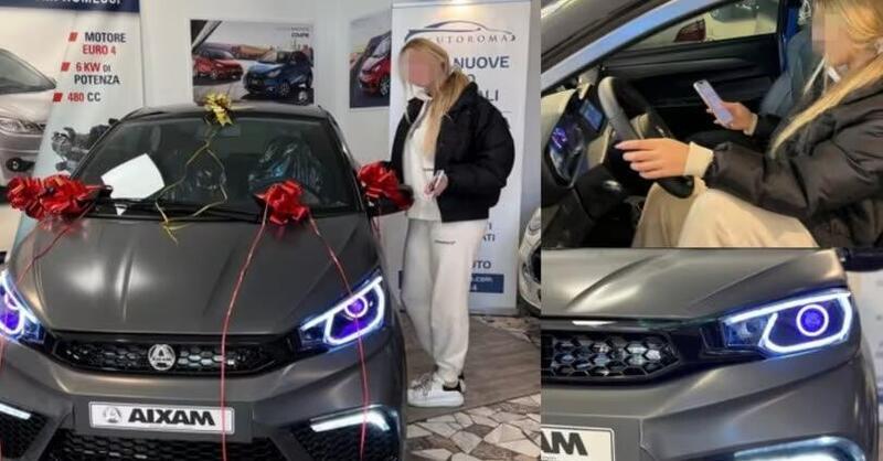 Una microcar Aixam in regalo alla figlia di Ilary Blasi e Francesco Totti