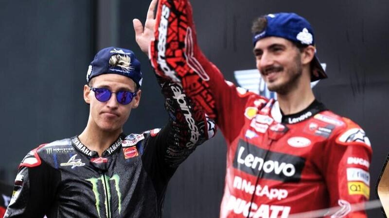 MotoGP 2022. GP di Valencia. L&#039;antivigilia (opposta) di Pecco Bagnaia e Fabio Quartararo