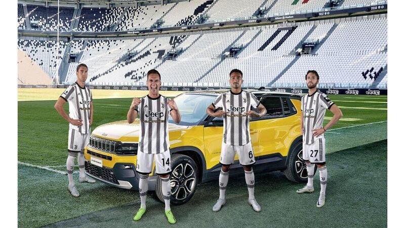 Sulla maglia della Juventus c&#039;&egrave; il battistrada della Jeep Avenger