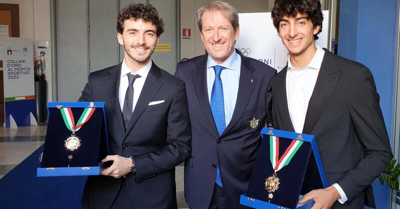 A Francesco Bagnaia e Andrea Verona i Collari d&rsquo;Oro del CONI