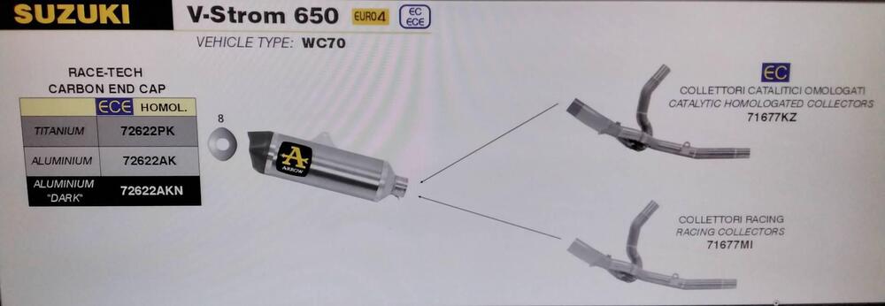 Impianto completo arrow per v storm 650 (3)