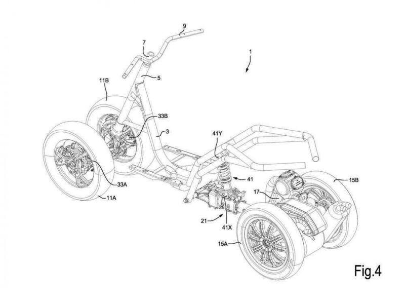 Piaggio brevetta il multiruota che si inclina a met&agrave;