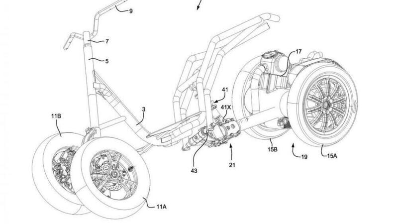 Piaggio brevetta il multiruota che si inclina a met&agrave;