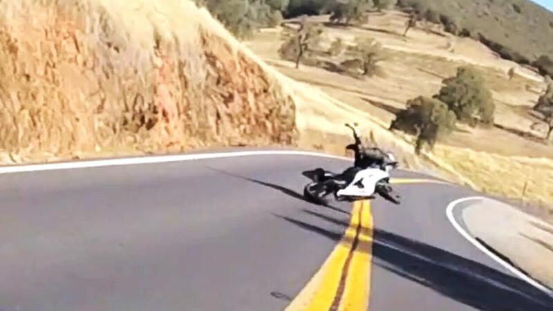 Gli high-side non avvengono solo in pista, la Yamaha R6 si impunta in uscita di curva! [VIDEO VIRALE]