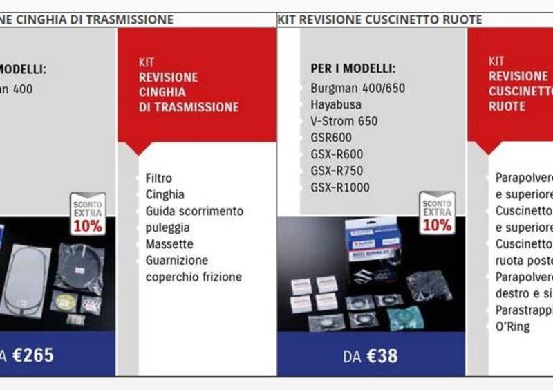 Kit di manutenzione Suzuki in sconto fino a fine Febbraio