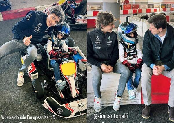 Toto e Susie Wolff &quot;adottano&quot; Andrea Kimi Antonelli: giornata sui kart con il figlio Jack nel segno di Leclerc