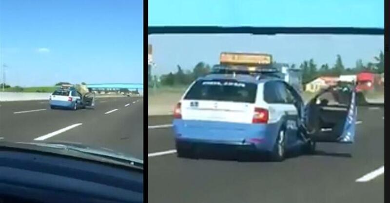 Attenzione, perch&eacute; l&#039;auto della Polizia spalanca le porte in autostrada?