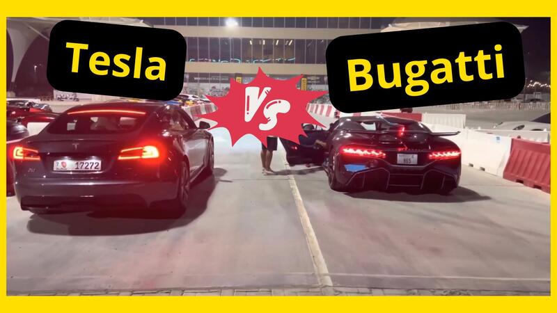 Bugatti contro Tesla: pi&ugrave; di 1 secondo di distacco sul quarto di miglio [VIDEO] 