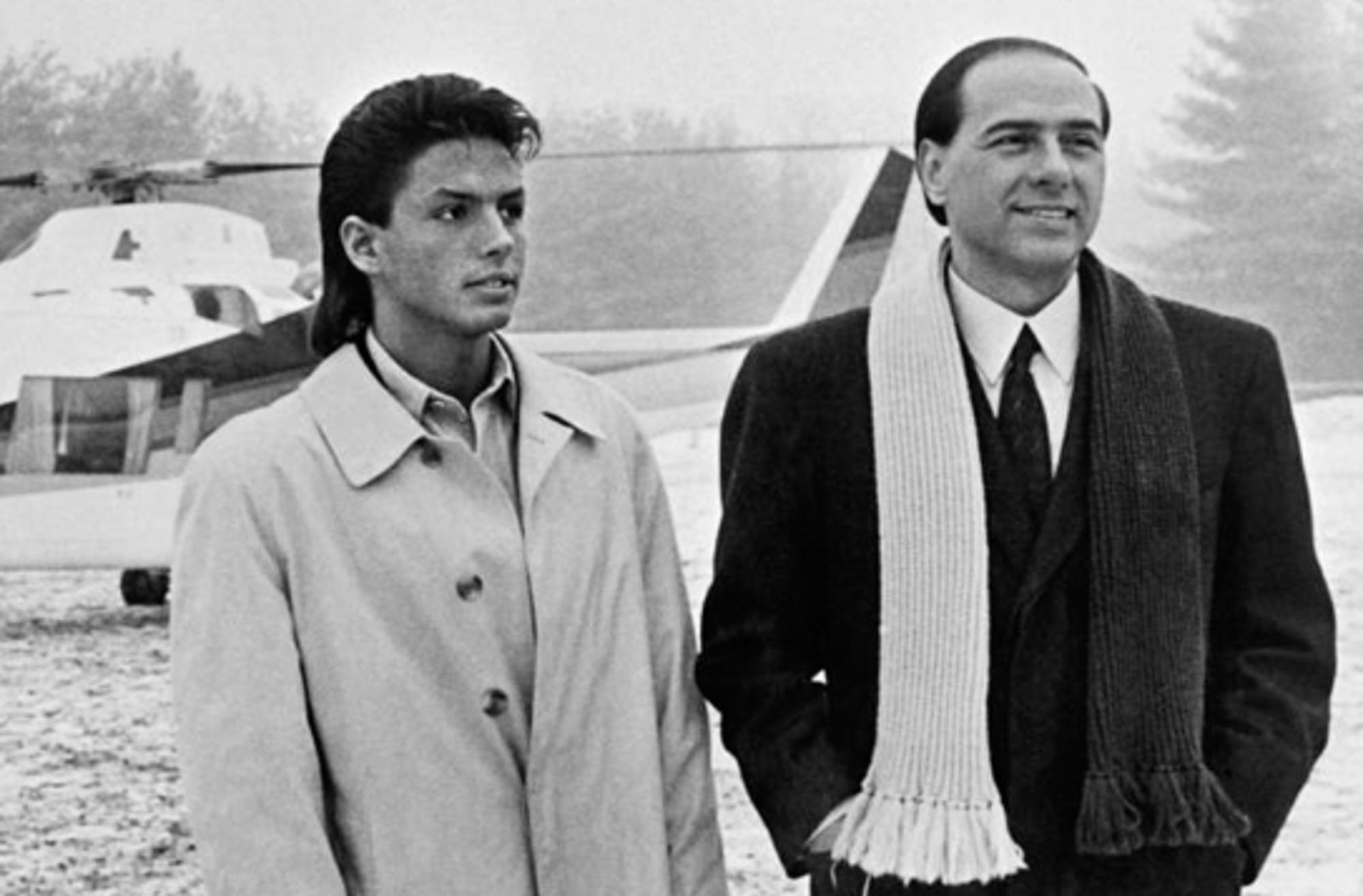Piersilvio e Silvio Berlusconi nel 1986