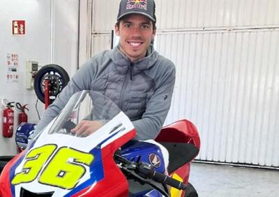 MotoGP 2023. Joan Mir al primo allenamento sulla sua Honda (CBR 1000)