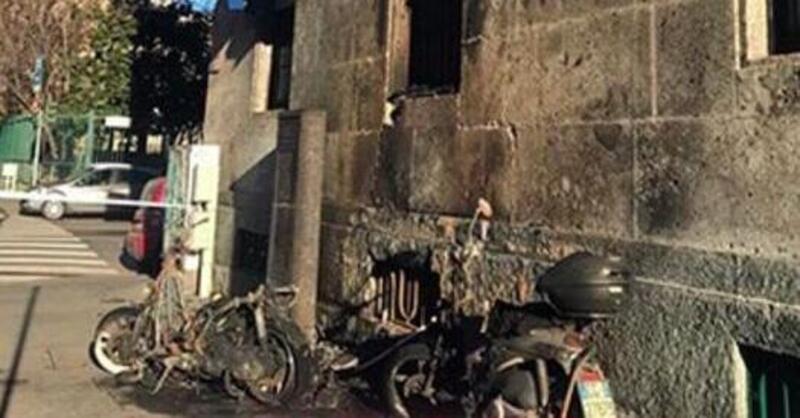 Fuoco in strada a Milano: incendiati volontariamente alcuni scooter