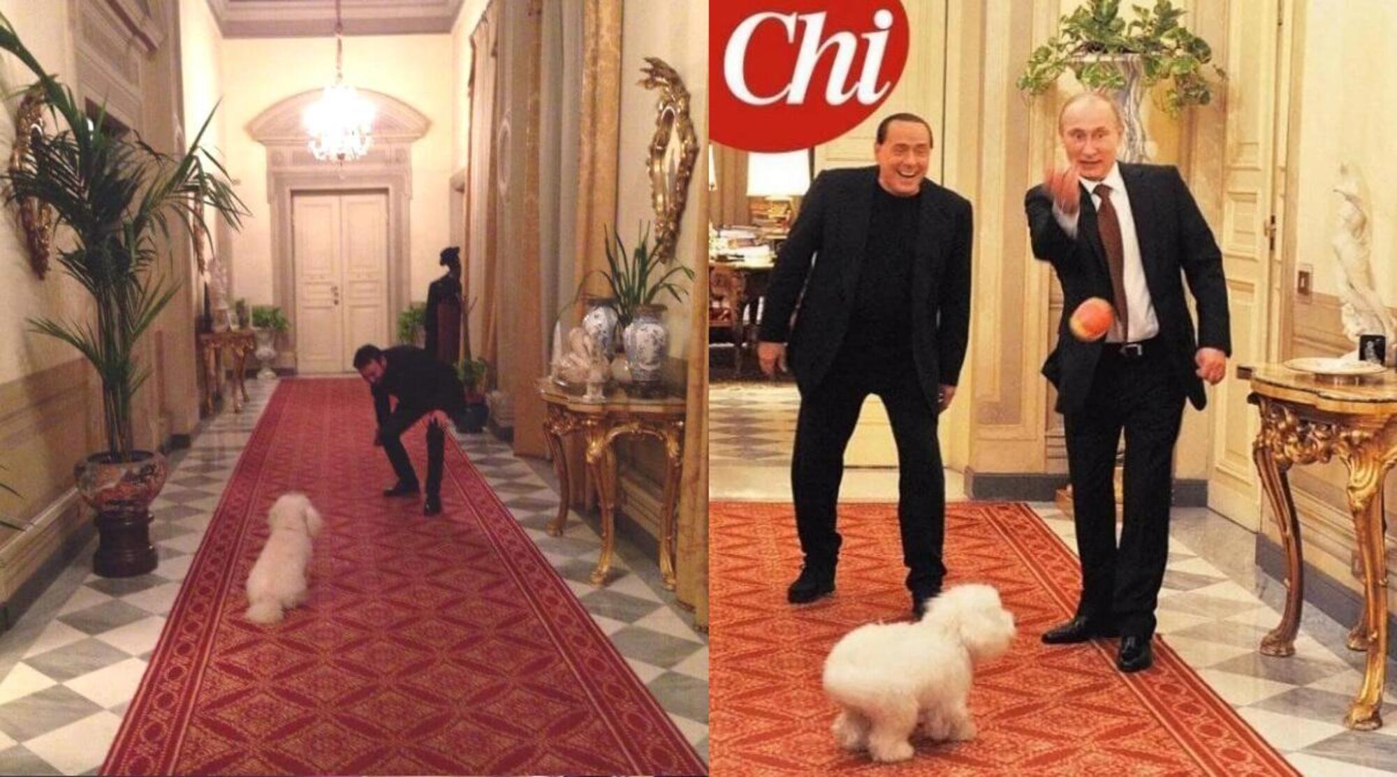 Nicola Santini, Silvio Berlusconi e Vladimir Putin con Dud&ugrave;