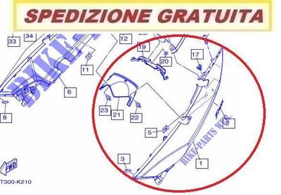 4B52172100P7 Fiancata Dx Codone Bianco Bwc1 Yamaha