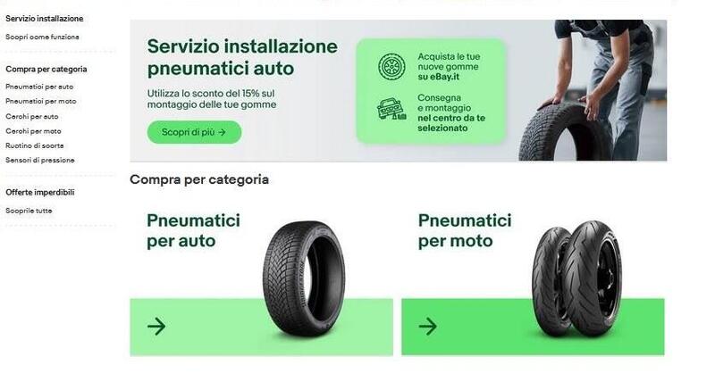 Cambio gomme pi&ugrave; conveniente con il Coupon eBay: -15%, fino a 200 euro di sconti