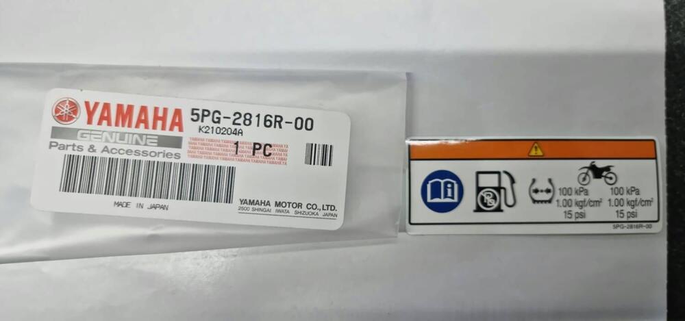 ADESIVO ETICHETTA RACCOMANDAZIONI YAMAHA - 5PG2816